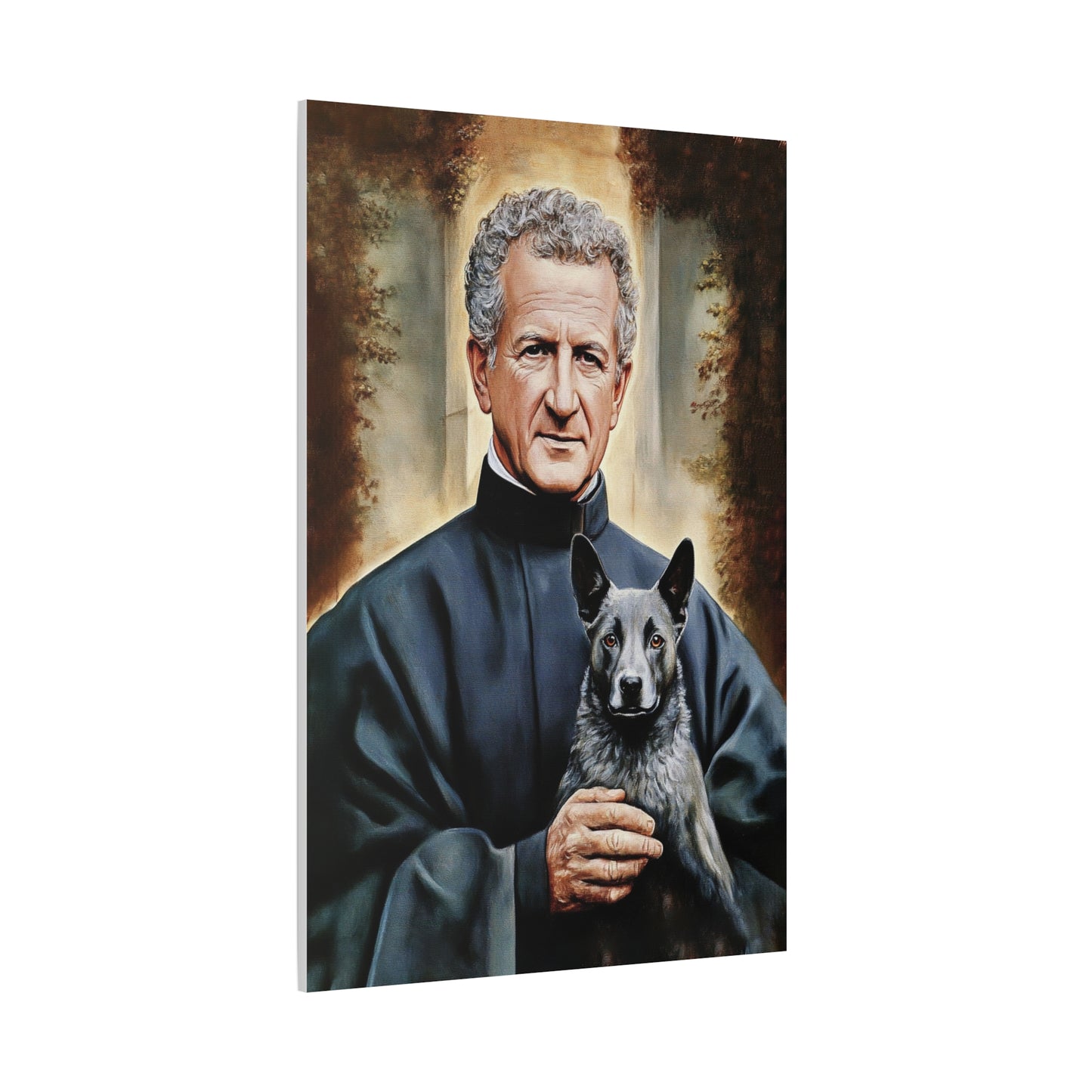 St. John Bosco and Grigio Catholic Canvas Wall Art, Christian Decor