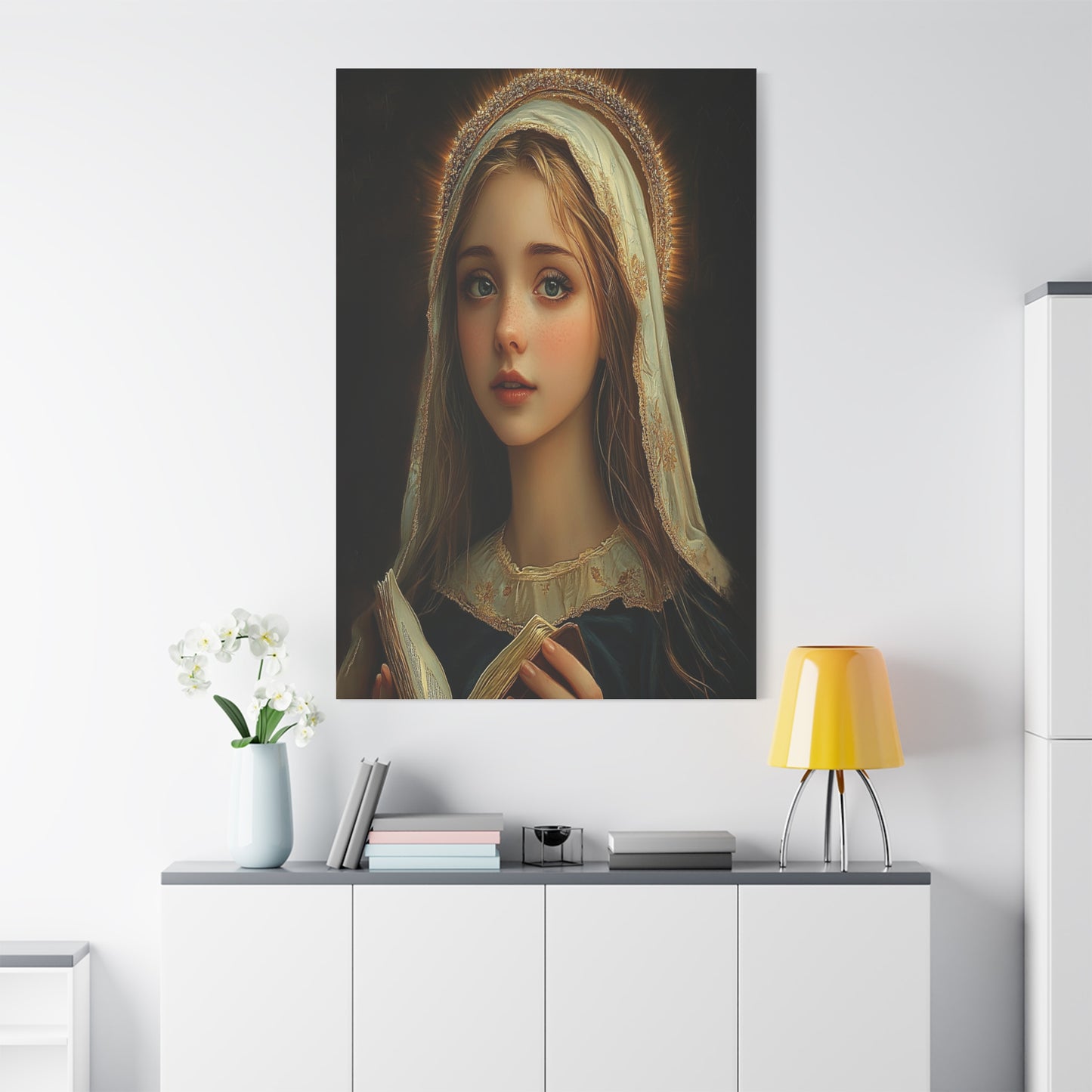 St. Hildegard of Bingen Catholic Canvas Wall Art, Christian Decor