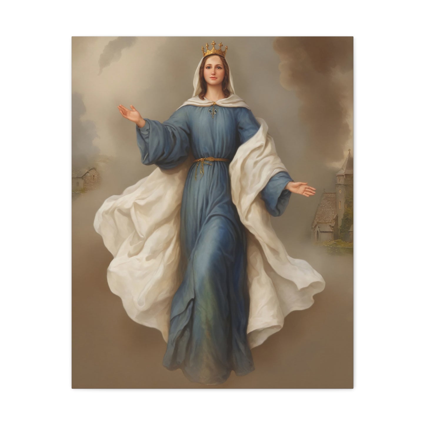 Mother Mary Our Lady of Knock Catholic Canvas Wall Art, Christian Decor