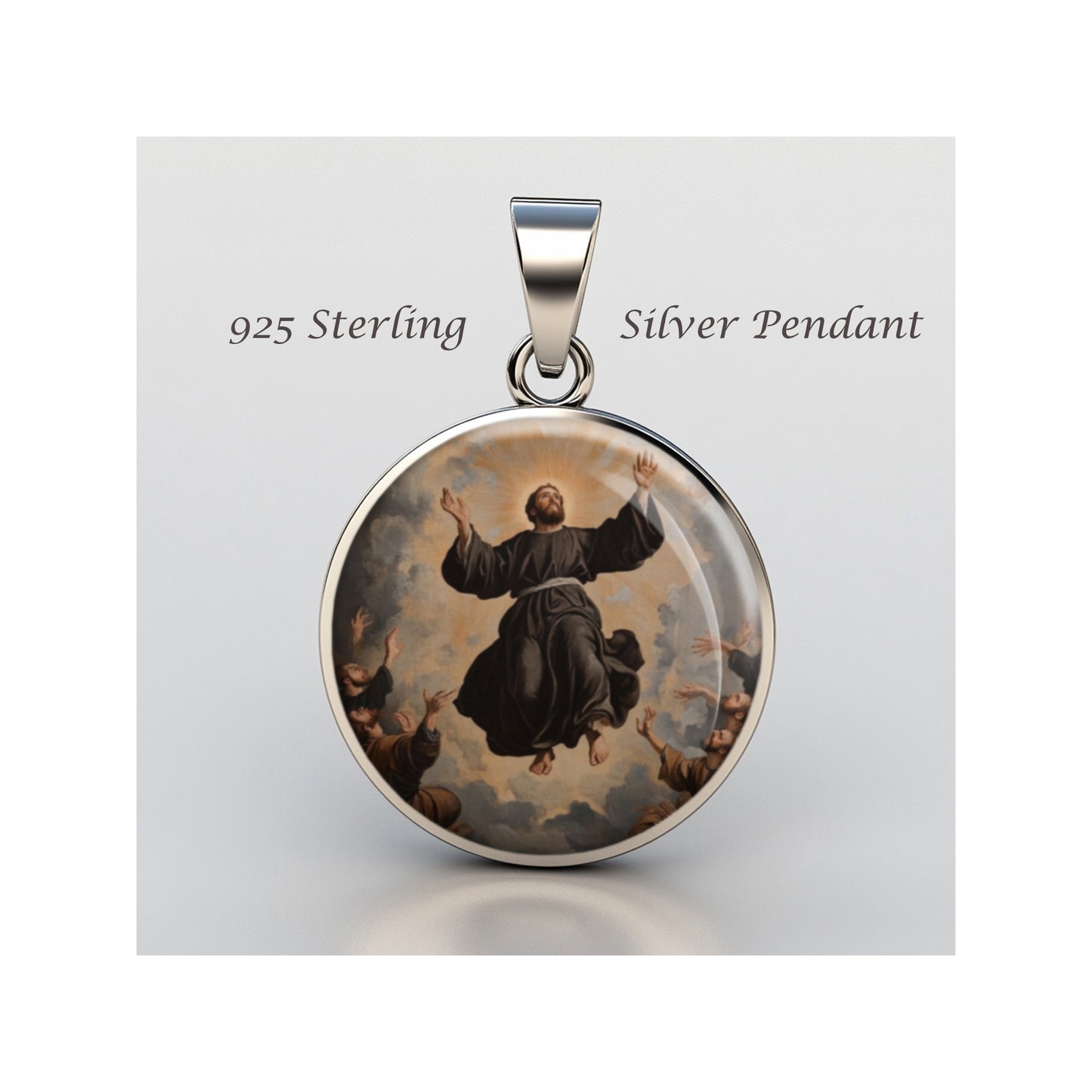 Saint Joseph Of Cupertino Catholic sterling silver 925 Christian Medal Patron image 0