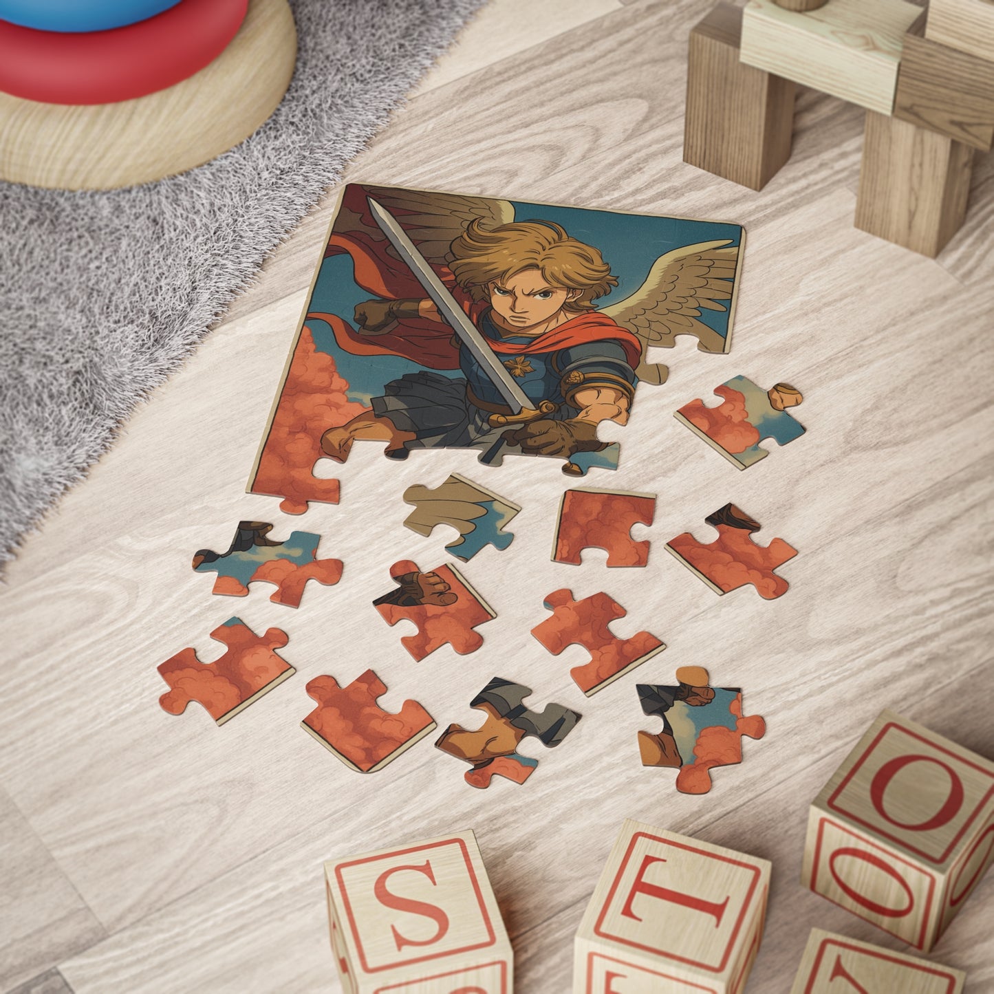 Saint Michael Archangel - 30-Piece Kid Puzzle, Inspirational Bible, Catholic teacher gift, Religious Jigsaw, Catholic kid toy