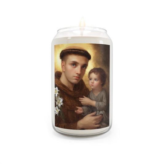 St. Anthony with Jesus Catholic Serenity Scented Candle, 13.75oz | Relaxation Gift, Home Decor, Calm Atmosphere, Religious Decor