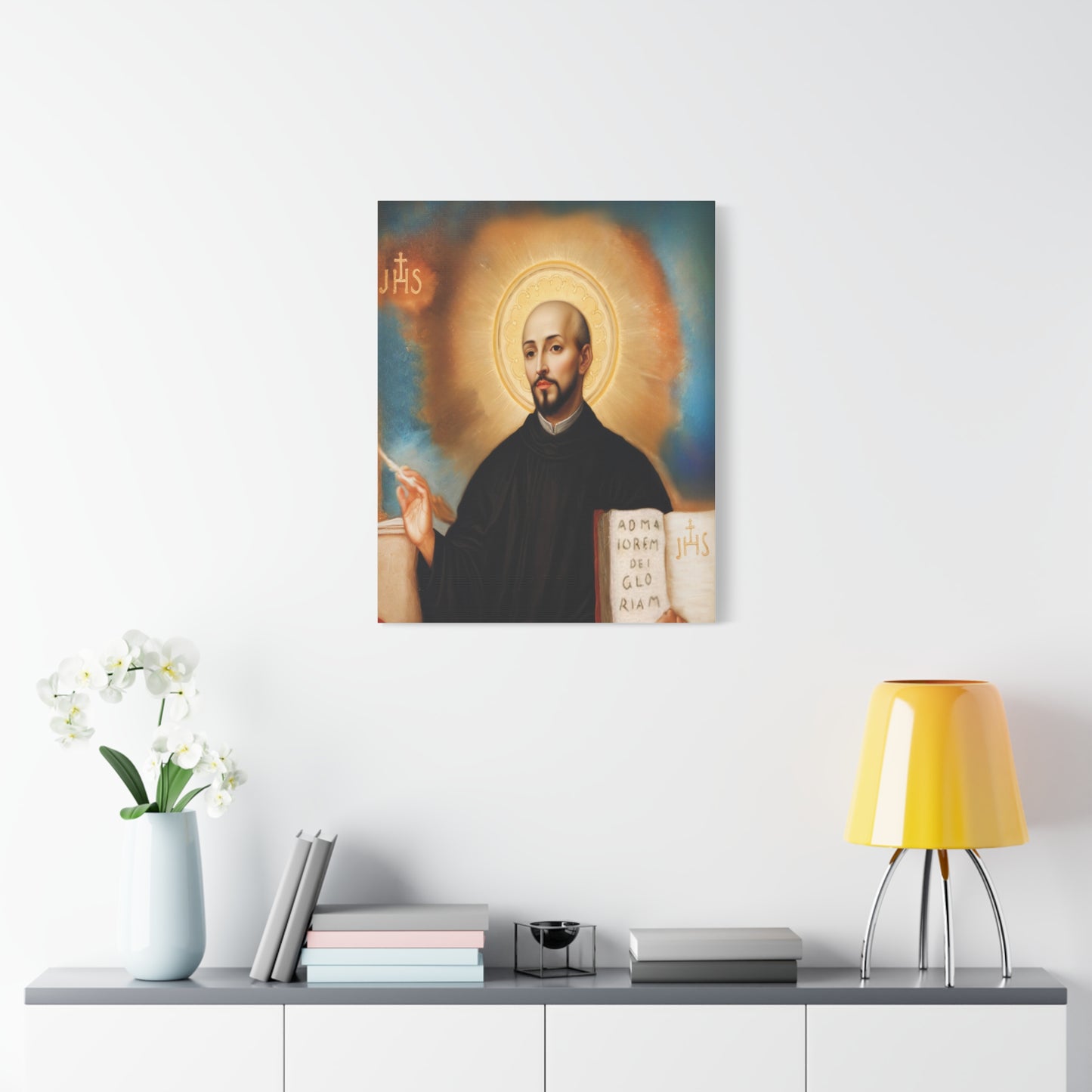 St. Ignatius of Loyola Catholic Canvas Wall Art, Christian Decor