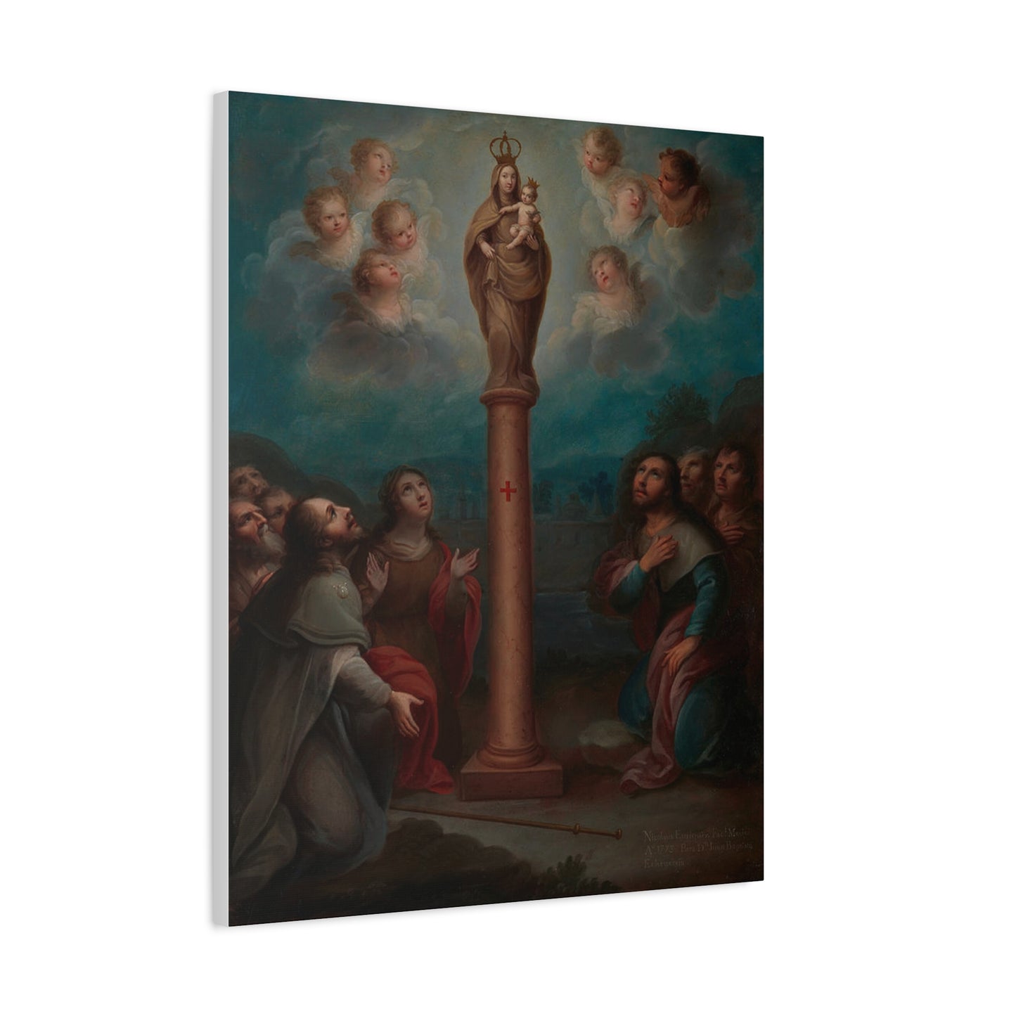 The Apparition of the Virgin of El Pilar to St. James Catholic HQ Print on Canvas Ready To Hang - Virgin Mary Canvas