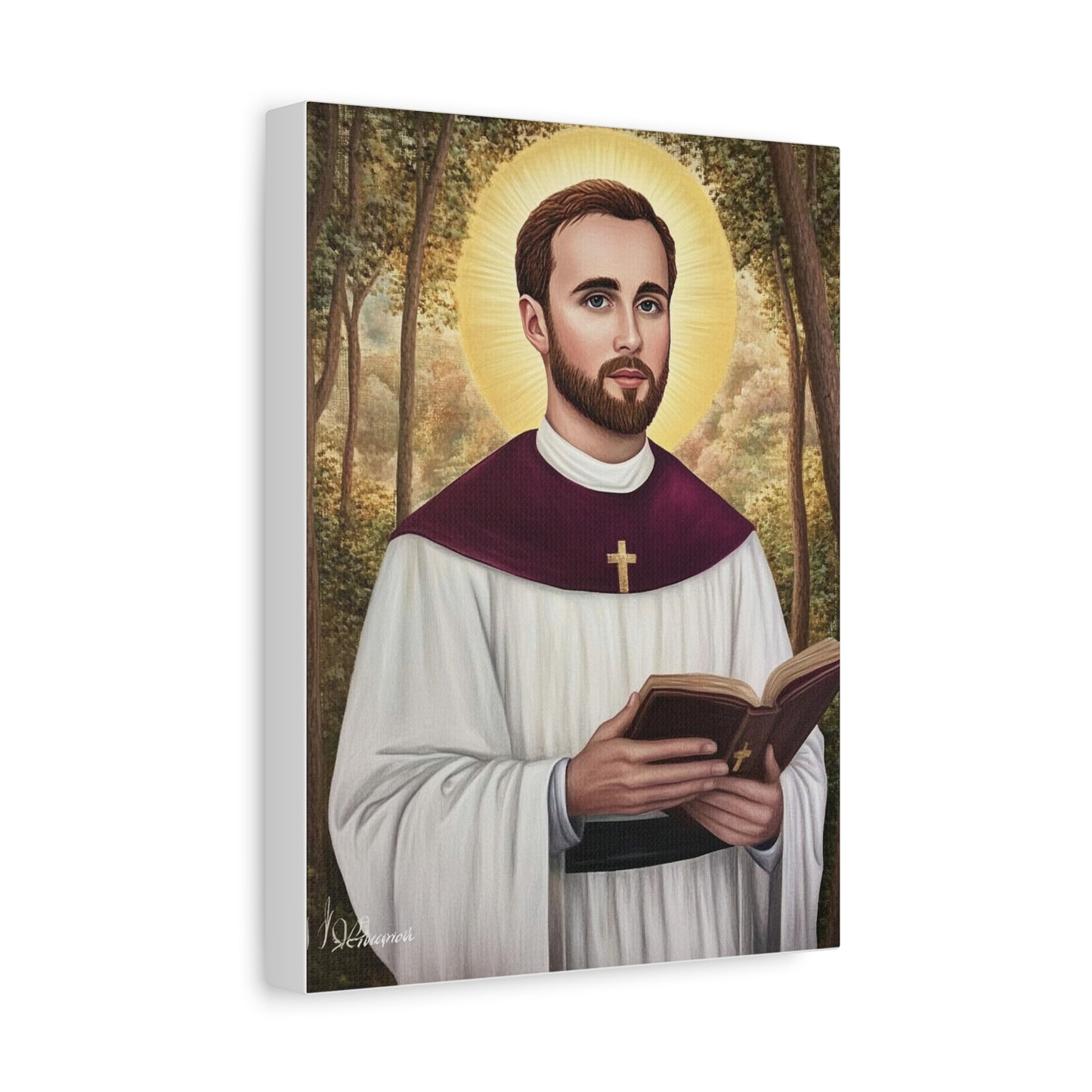 St. Gabriel Lalemant Catholic Canvas Wall Art, Christian Decor