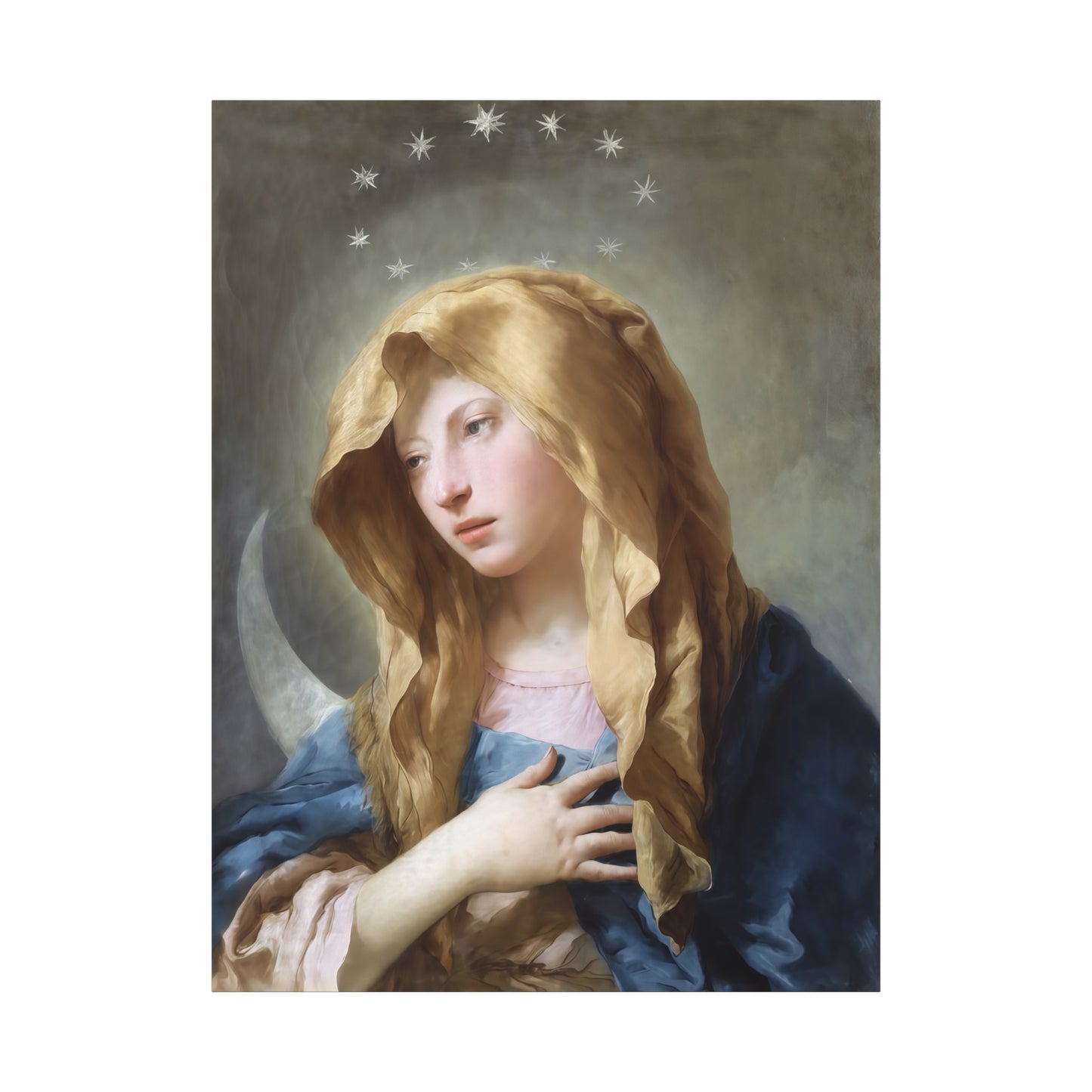 Ready To Hang - Mother Mary Immaculate Conception Art Catholic Canvas Wall Art, Christian Decor