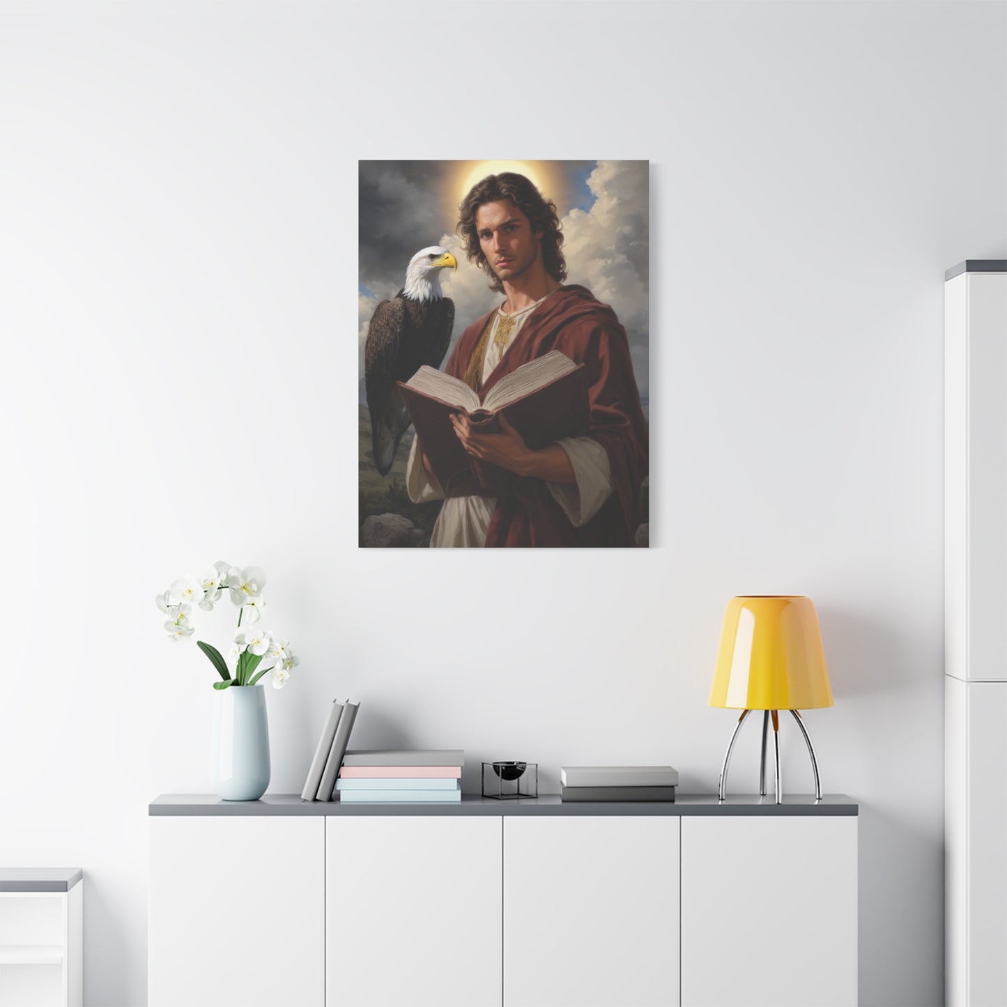 St. John the Evangelist Catholic Canvas Wall Art, Christian Decor