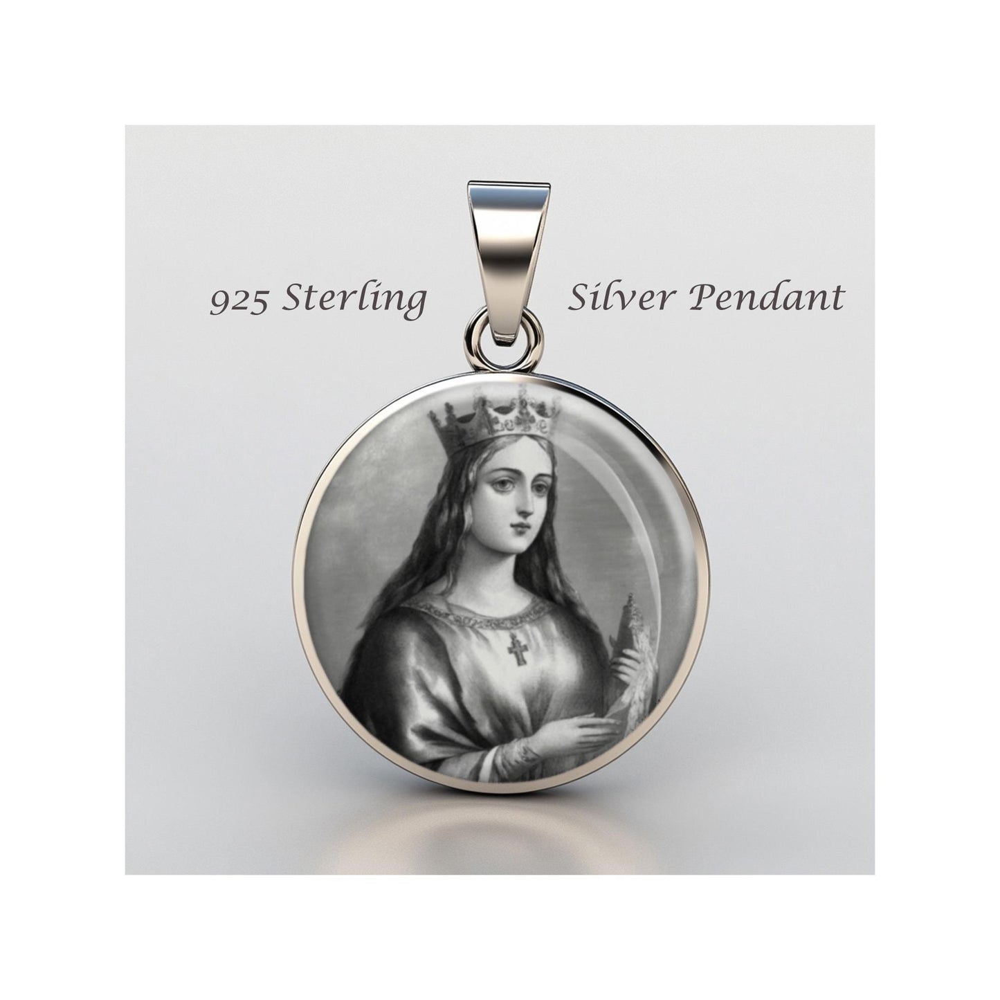 Saint Matilda Religious Devotional sterling silver 925 Christian Medal Patron Pendant