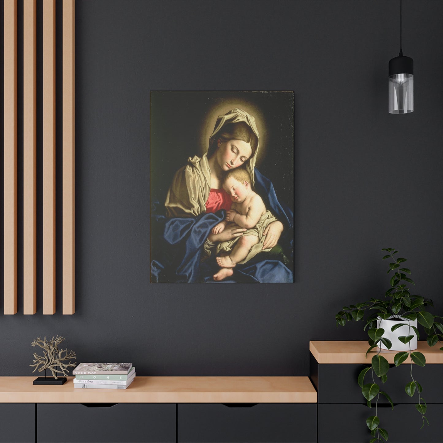 Madonna And Child Catholic HQ Print on Canvas Ready To Hang - Virgin Mary Canvas