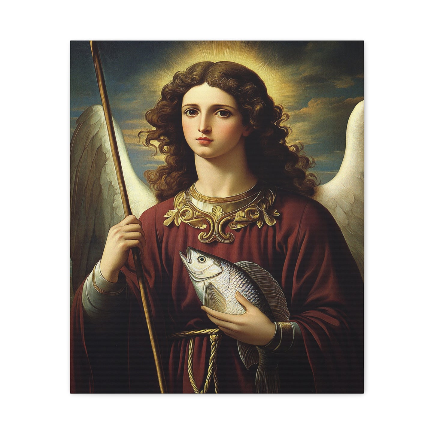 Ready To Hang - St. Rapahel the Archangel Catholic Canvas Wall Art, Christian Decor
