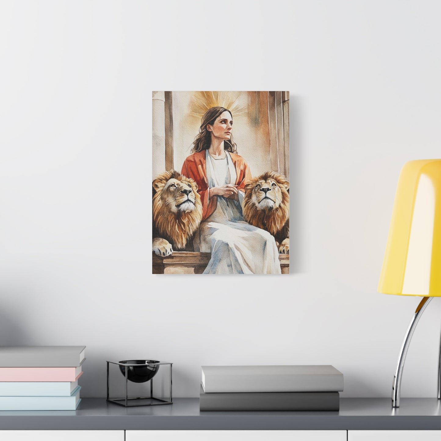 Ready To Hang - St. Prisca with Lions Catholic Canvas Wall Art, Christian Decor