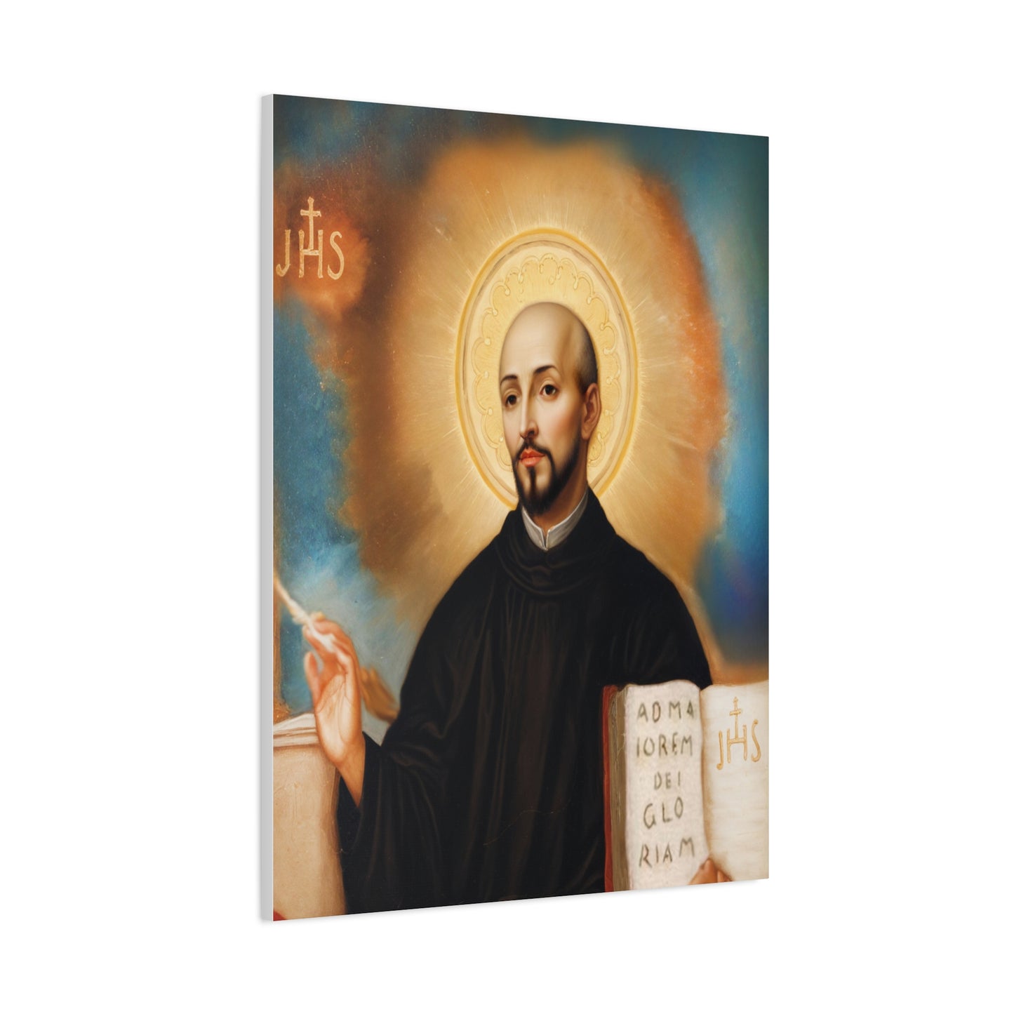St. Ignatius of Loyola Catholic Canvas Wall Art, Christian Decor