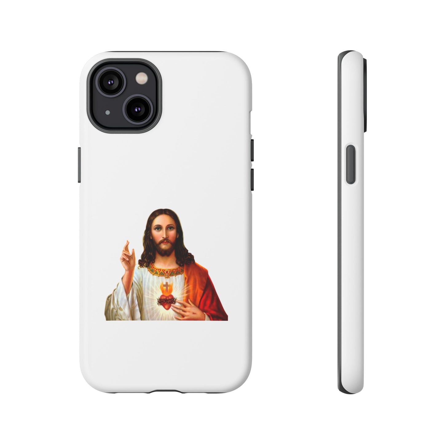 Artistic Phone Case Featuring Jesus, Tough Phone Case, Christian Gift, Religious Phone Cover, Inspirational Phone Accessory, Unique Jesus