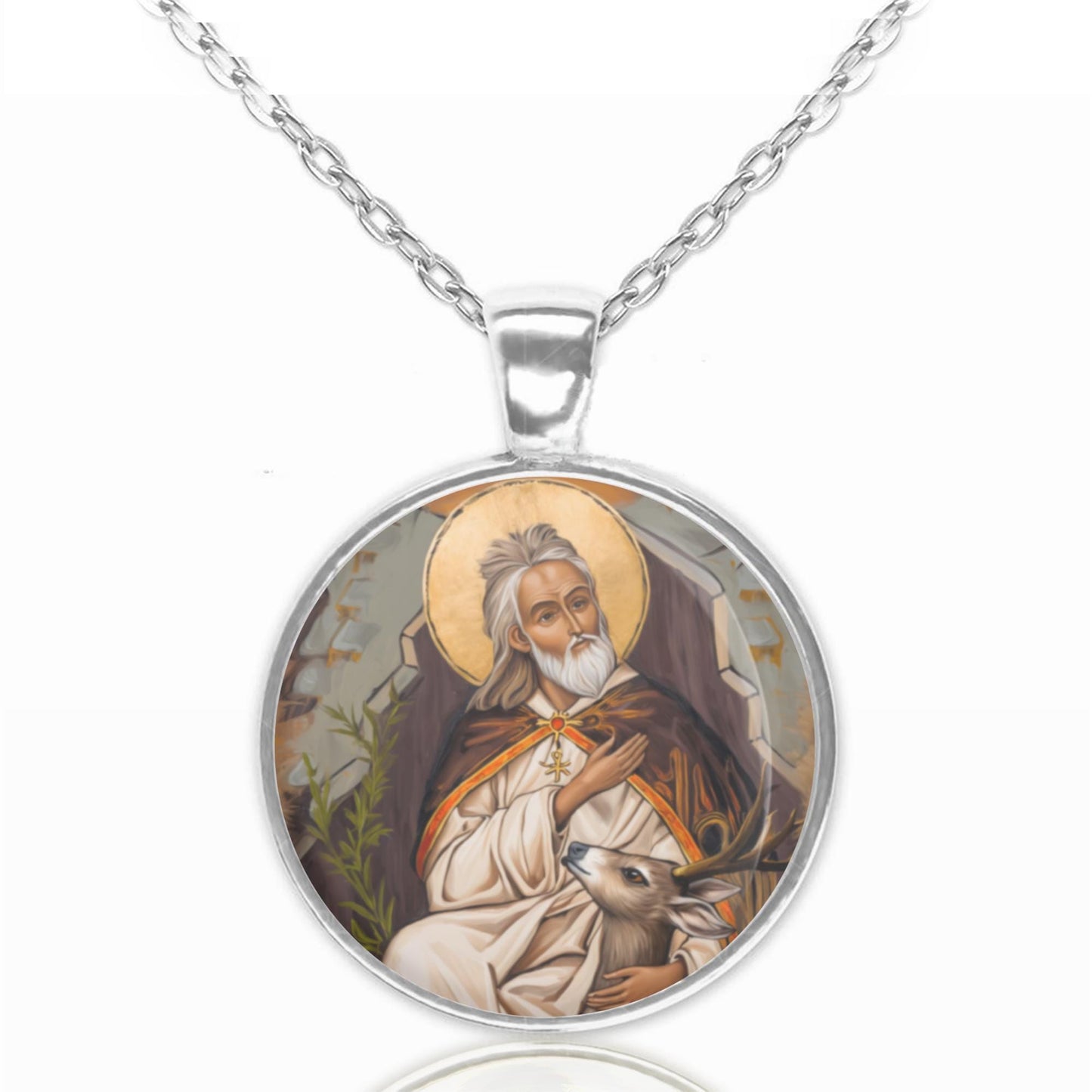 St. Giles Necklace Christian Religious Christian Medal Pendant