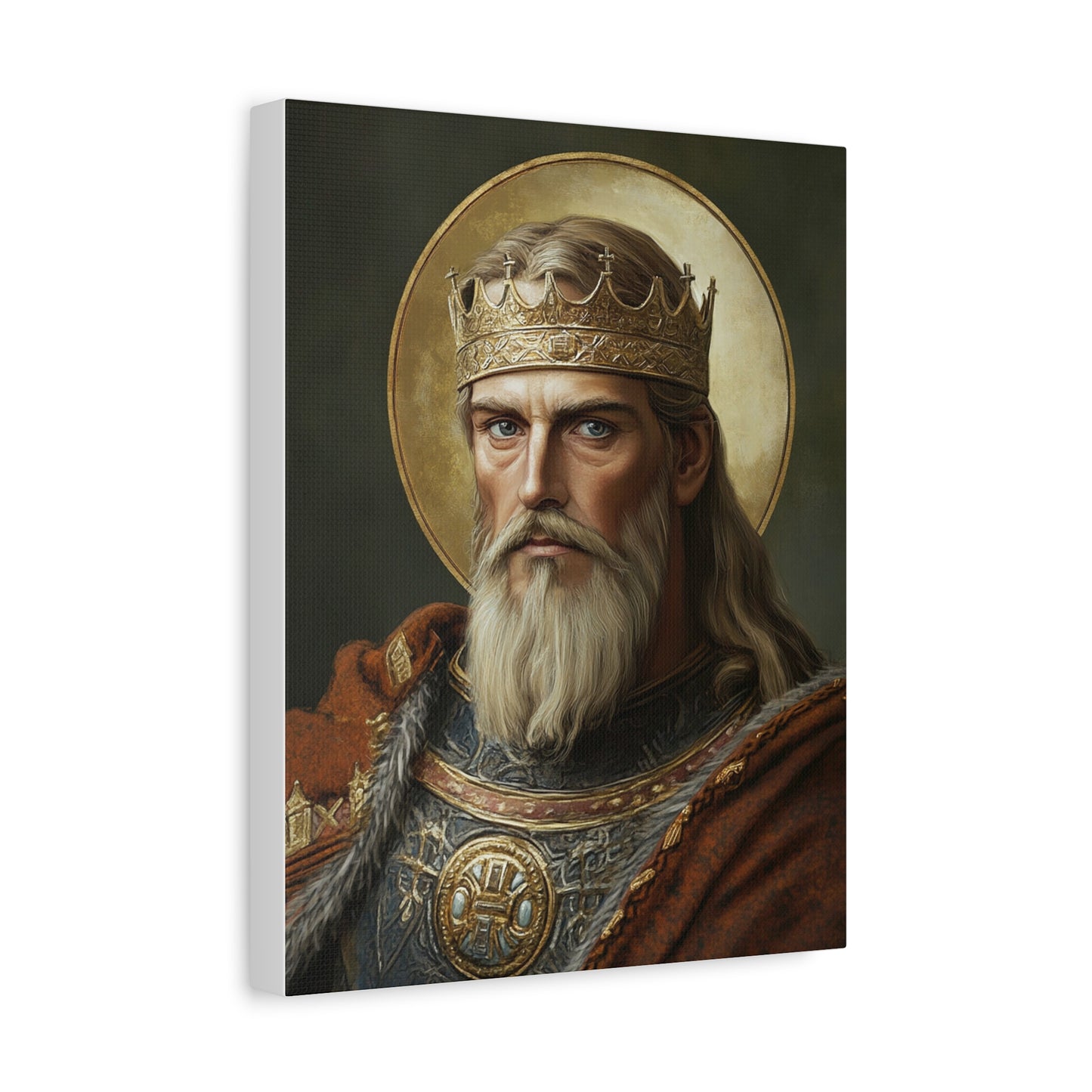 Ready to Hang - St. Olaf of Norway Catholic Canvas Wall Art, Christian Decor