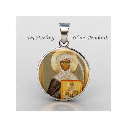 Venerable Mother Macrina Religious Christian sterling silver 925 Christian Medal
