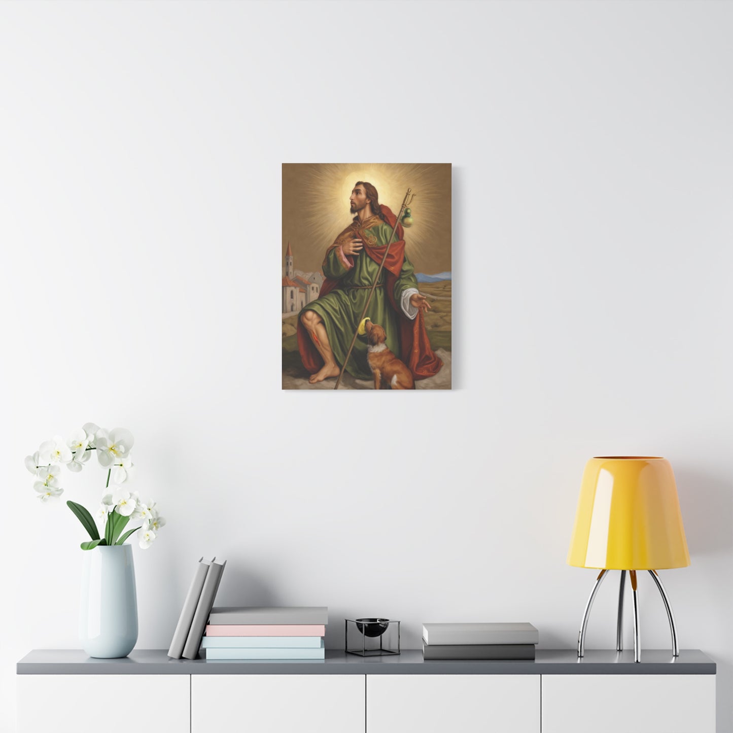Ready To Hang - St. Roch Rocco Catholic Canvas Wall Art, Christian Decor