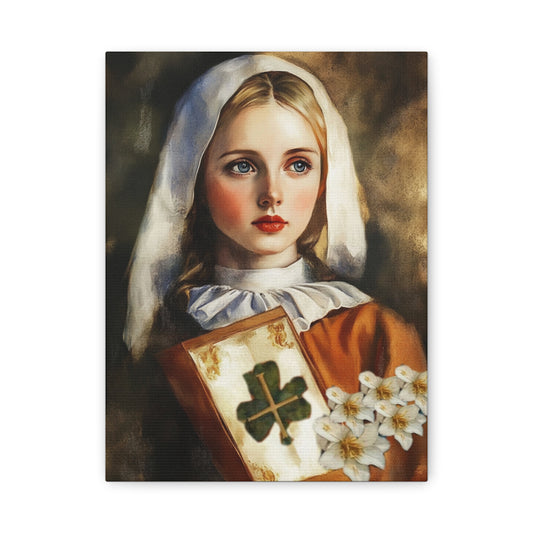 St. Dymphna Catholic Canvas Wall Art, Christian Decor