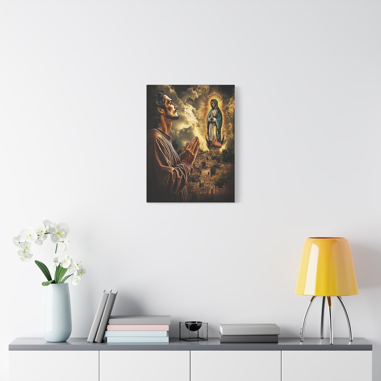 St. Juan Diego Our Lady of Guadalupe Catholic Canvas Wall Art, Christian Decor