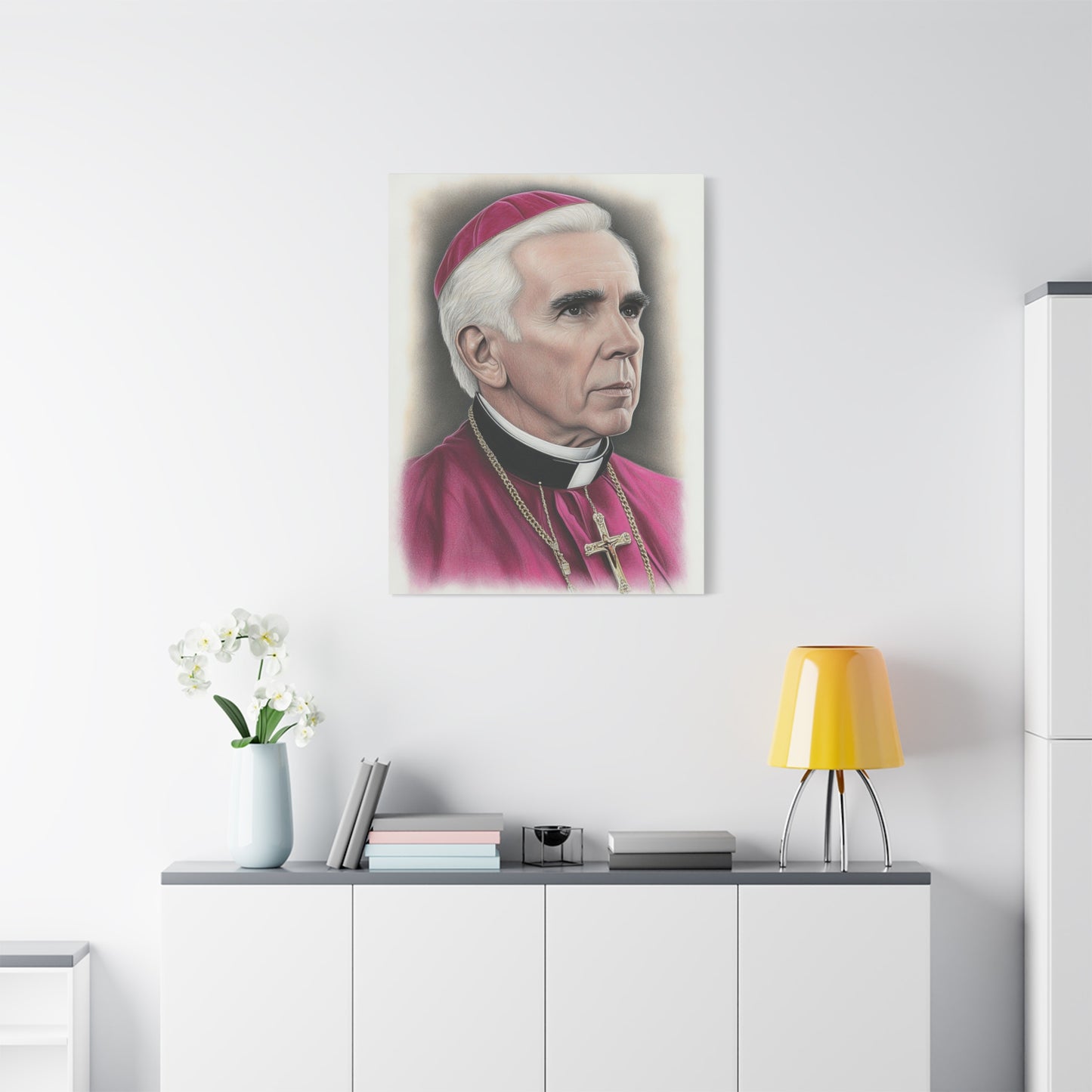 Bishop Fulton Sheen Canvas Print, Catholic Decor Wall, Gift Religious Christian