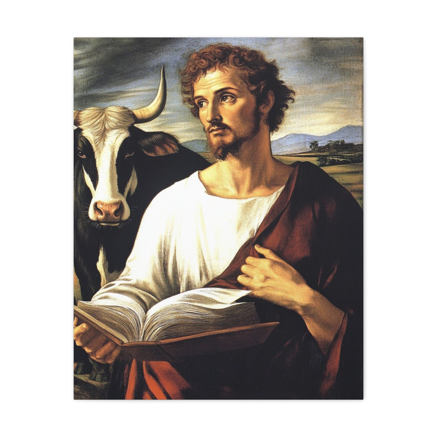 St. Luke the Evangelist Catholic Canvas Wall Art, Christian Decor