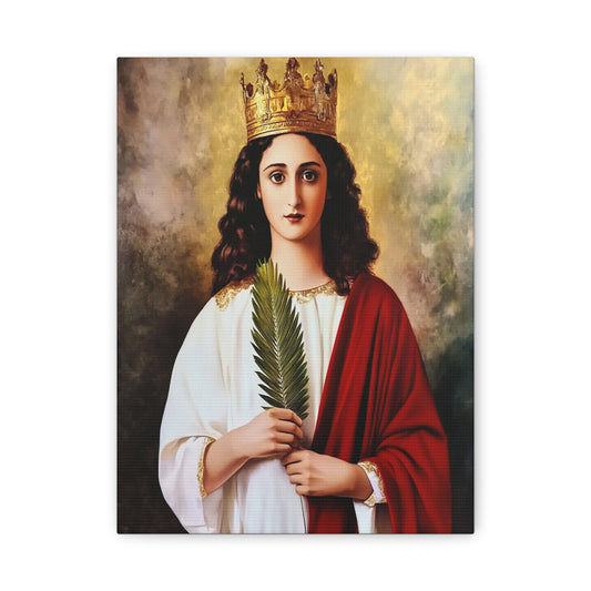 St Barbara Canvas Print, Catholic Decor Wall, Gift Religious Christian