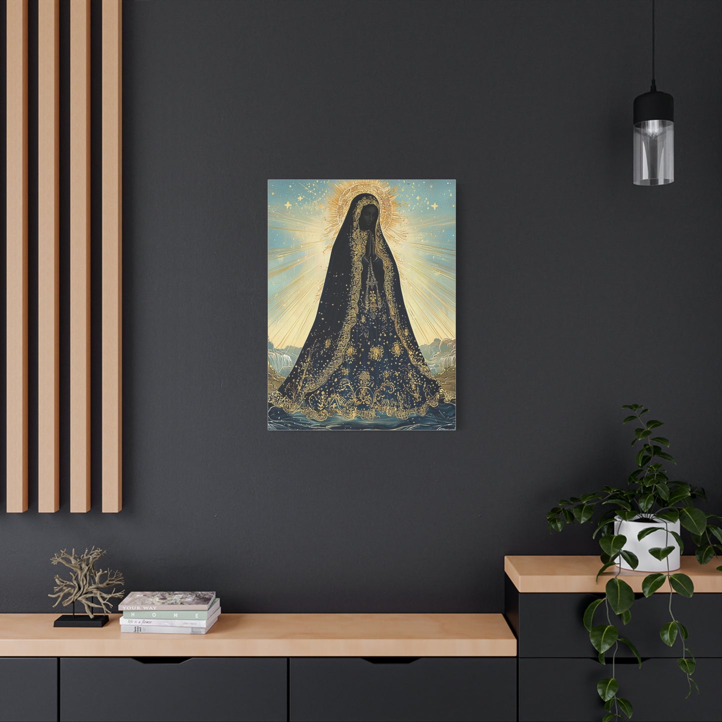 Our Lady Aparecida Canvas Print, Catholic Decor Wall, Gift Religious Christian