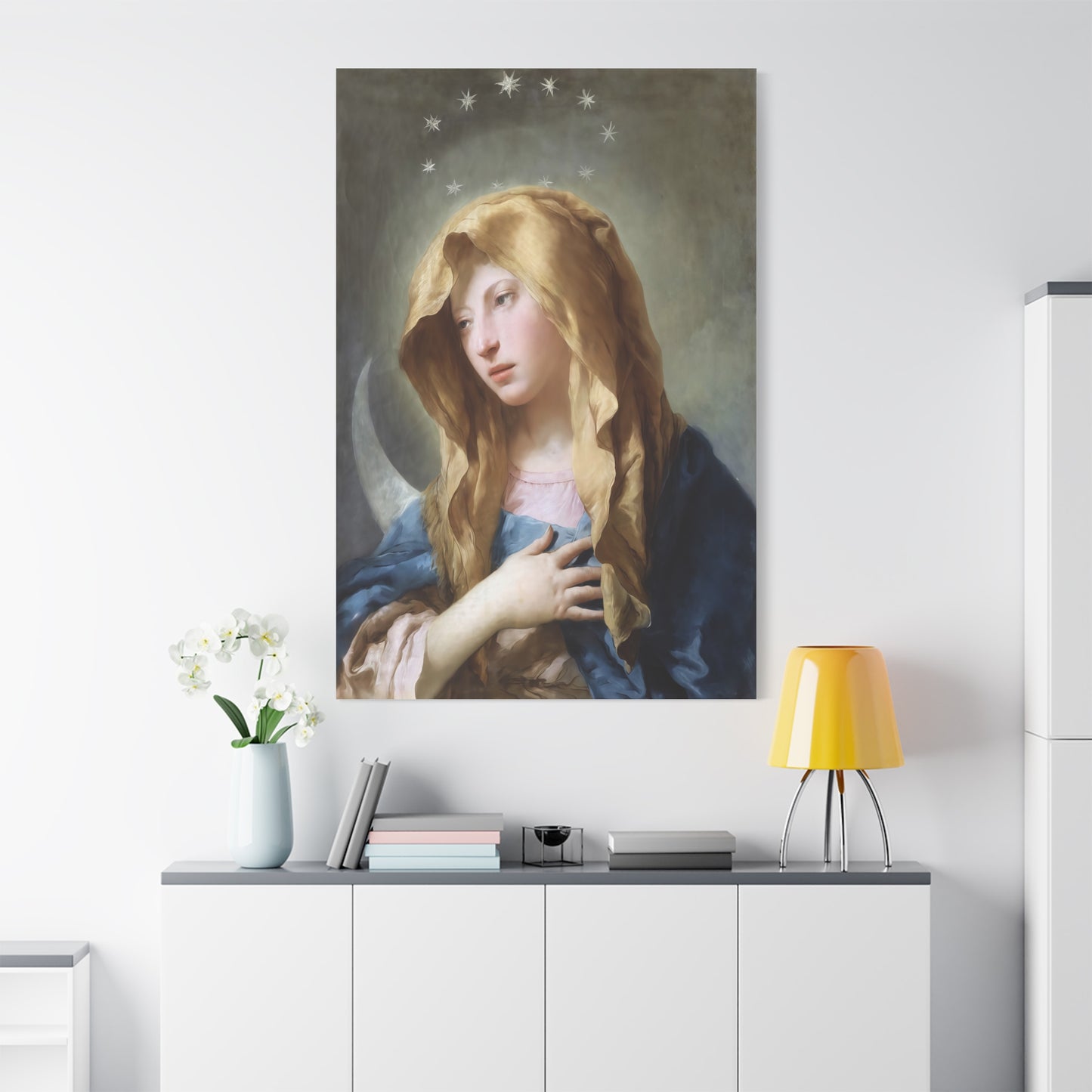 Ready To Hang - Mother Mary Immaculate Conception Art Catholic Canvas Wall Art, Christian Decor