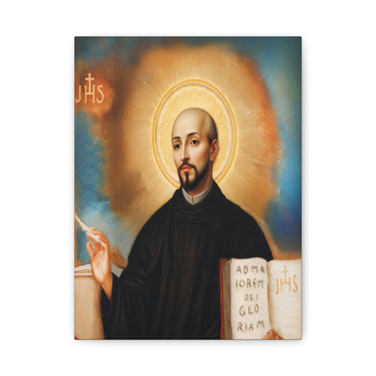 St. Ignatius of Loyola Catholic Canvas Wall Art, Christian Decor