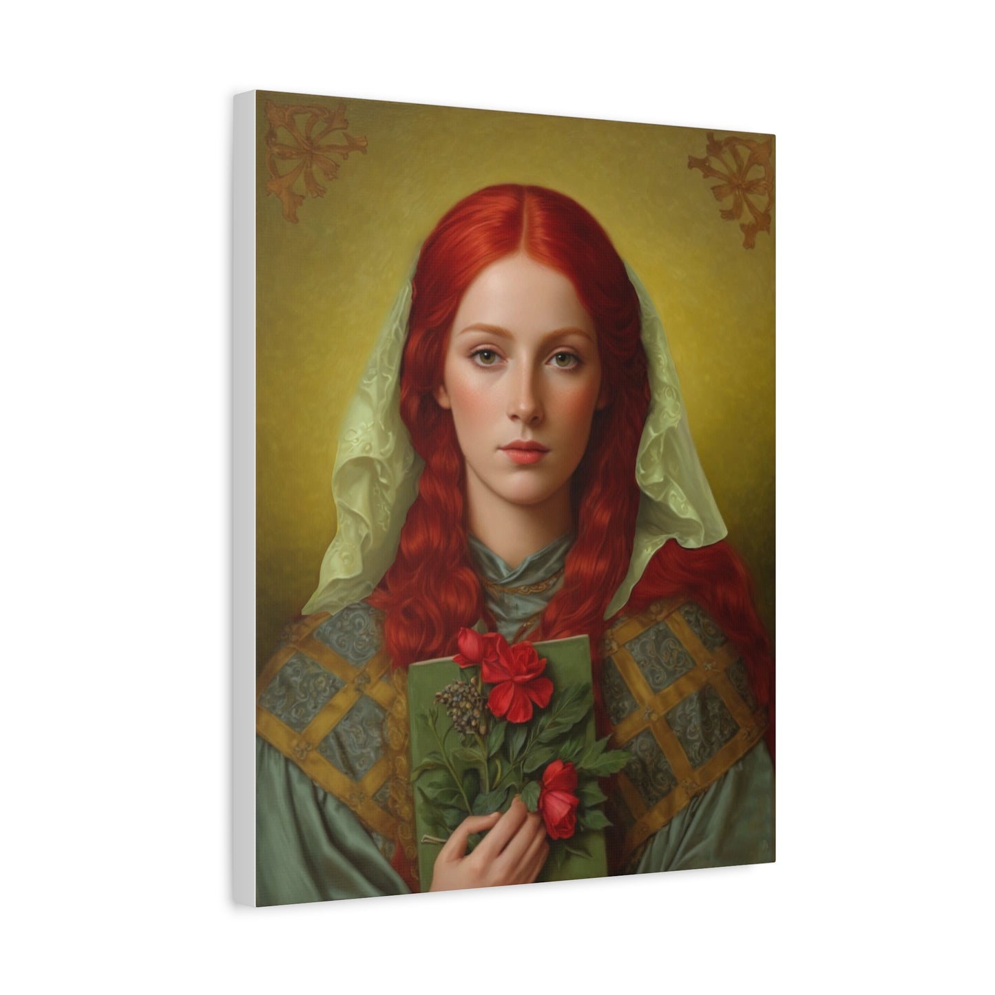 St. Dymphna Catholic Canvas Wall Art, Christian Decor