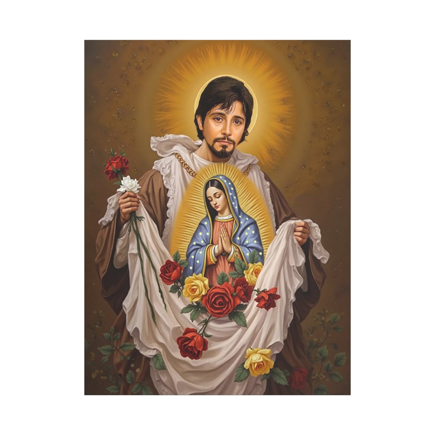 St. Juan Diego Catholic Canvas Wall Art, Christian Decor