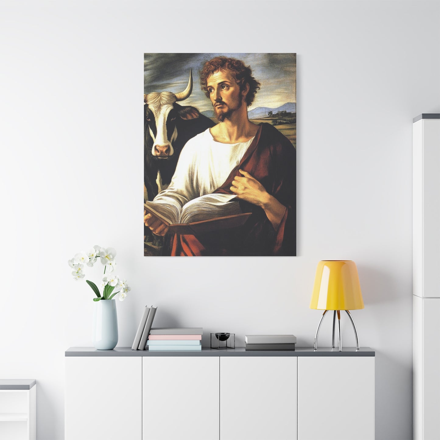 St. Luke the Evangelist Catholic Canvas Wall Art, Christian Decor