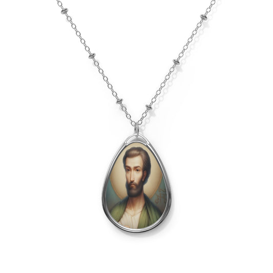 St. Bartholomew Catholic Necklace 20.5'' - Religious Drop Pendant