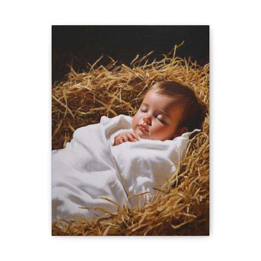 Sleeping Baby Jesus Canvas Print, Catholic Decor Wall, Gift Religious Christian
