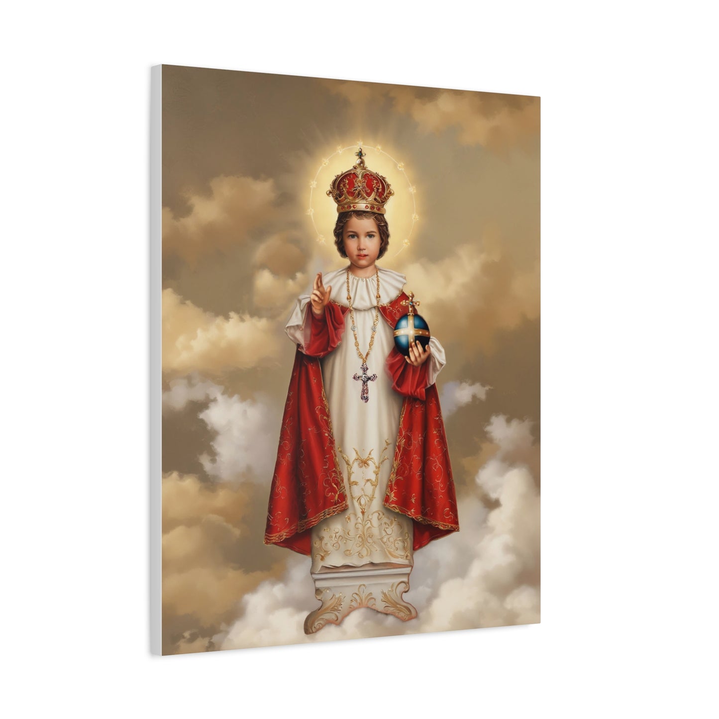 Infant Jesus of Prague Catholic Canvas Wall Art, Christian Decor
