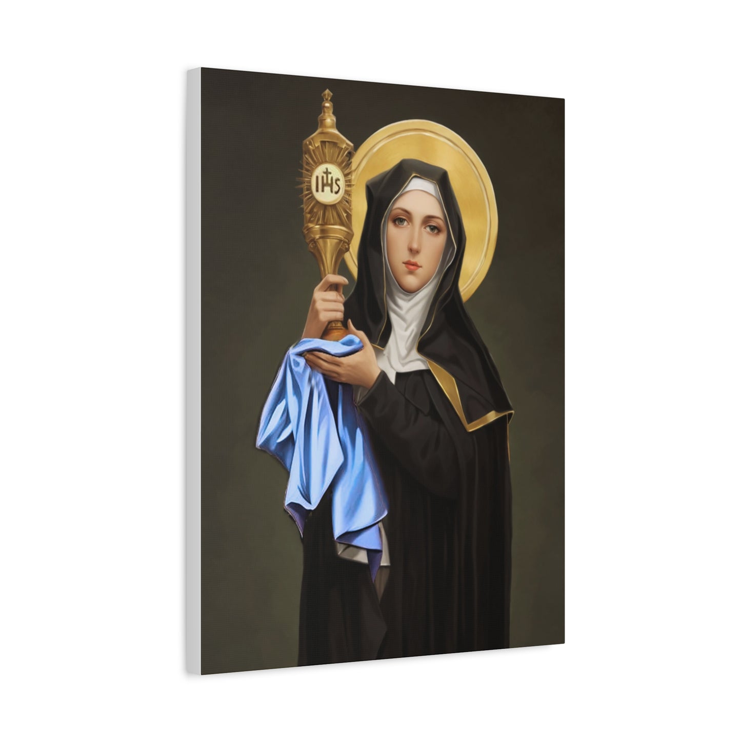 St. Clare of Assisi Catholic Canvas Wall Art, Christian Decor