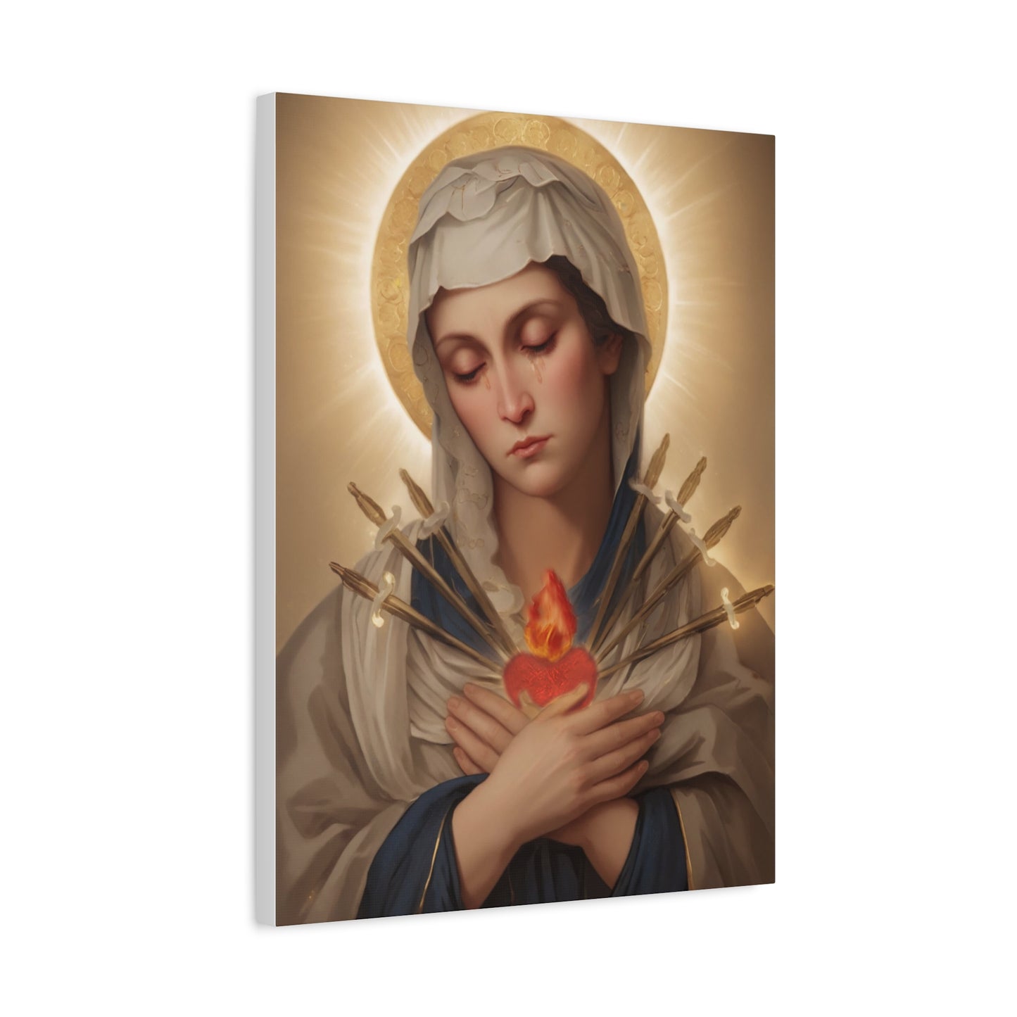 Ready to Hang - Mary Our Lady Of Sorrows Catholic Canvas Wall Art, Christian Decor
