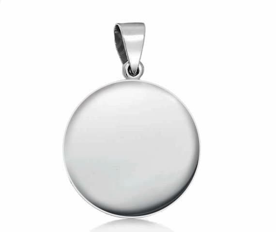 Saint Joachim Father of the Blessed Virgin Round Pendant Sterling Silver Medal