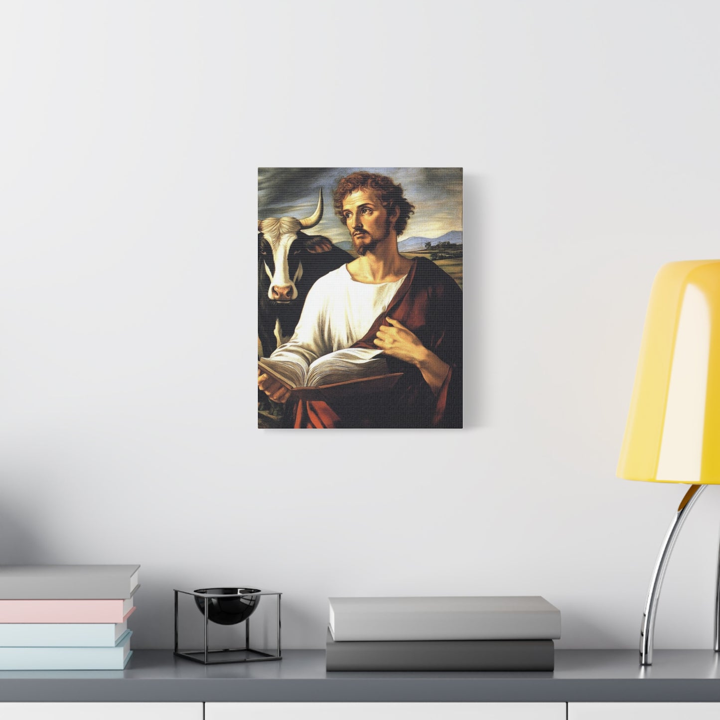 St. Luke the Evangelist Catholic Canvas Wall Art, Christian Decor