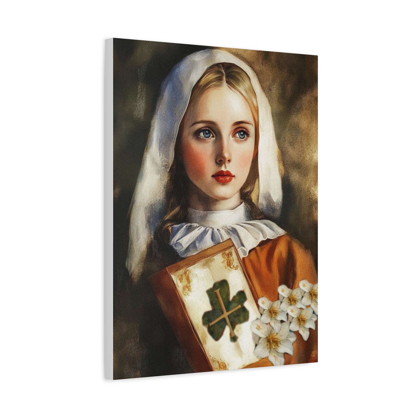 St. Dymphna Catholic Canvas Wall Art, Christian Decor