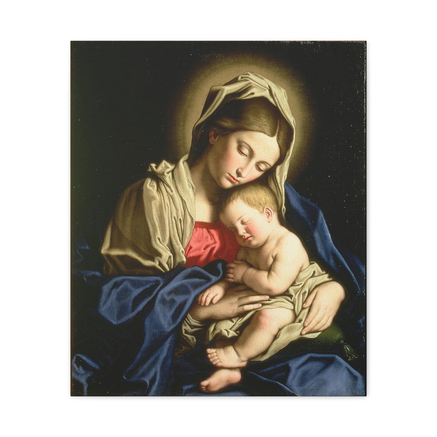 Madonna And Child Catholic HQ Print on Canvas Ready To Hang - Virgin Mary Canvas