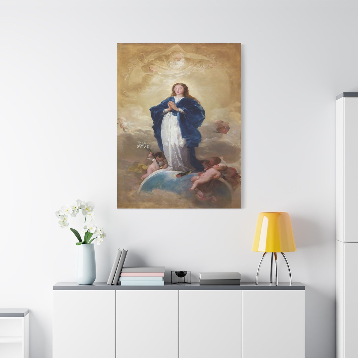 Ready To Hang - Mother Mary Immaculate Conception Catholic Canvas Wall Art, Christian Decor