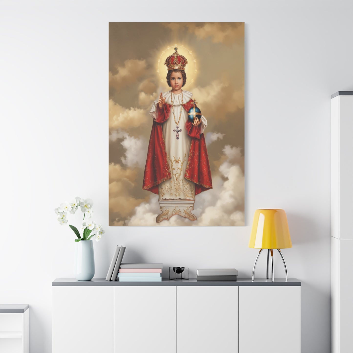 Infant Jesus of Prague Catholic Canvas Wall Art, Christian Decor