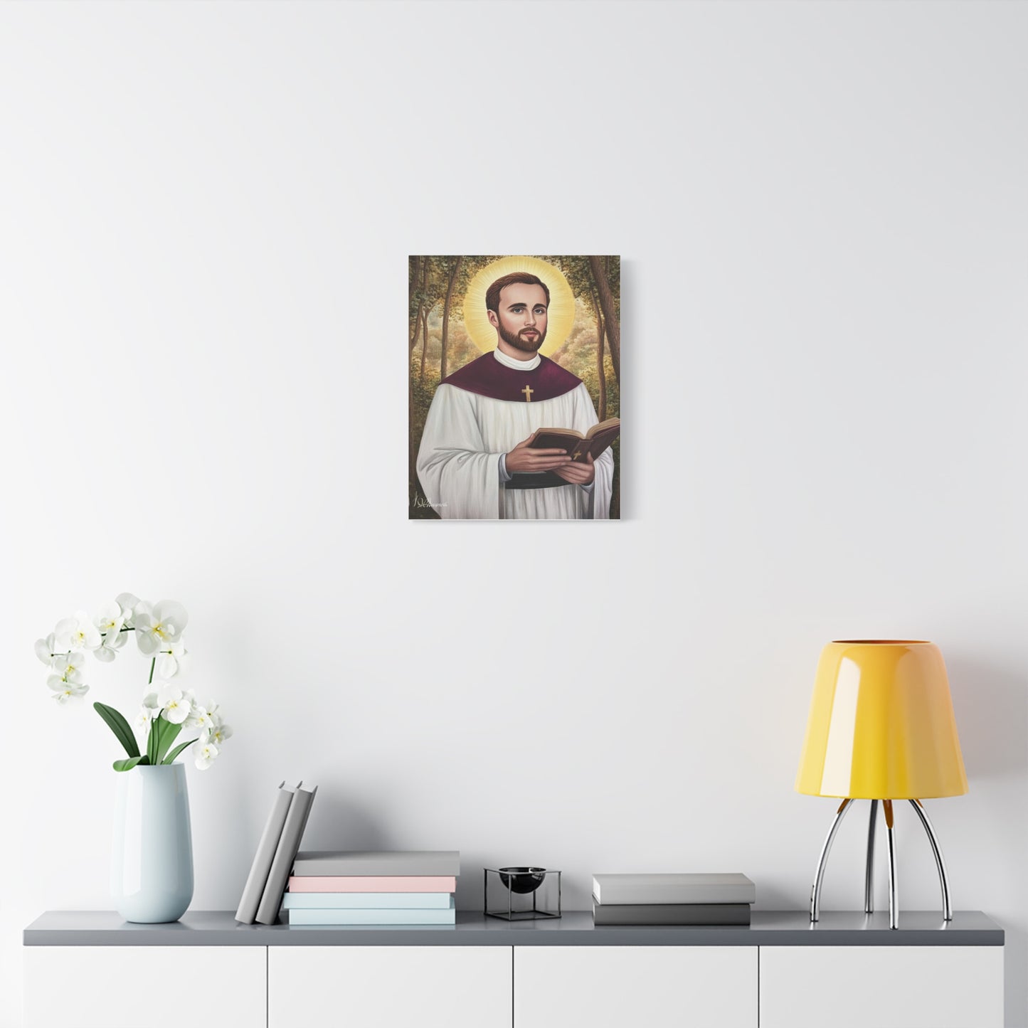 St. Gabriel Lalemant Catholic Canvas Wall Art, Christian Decor
