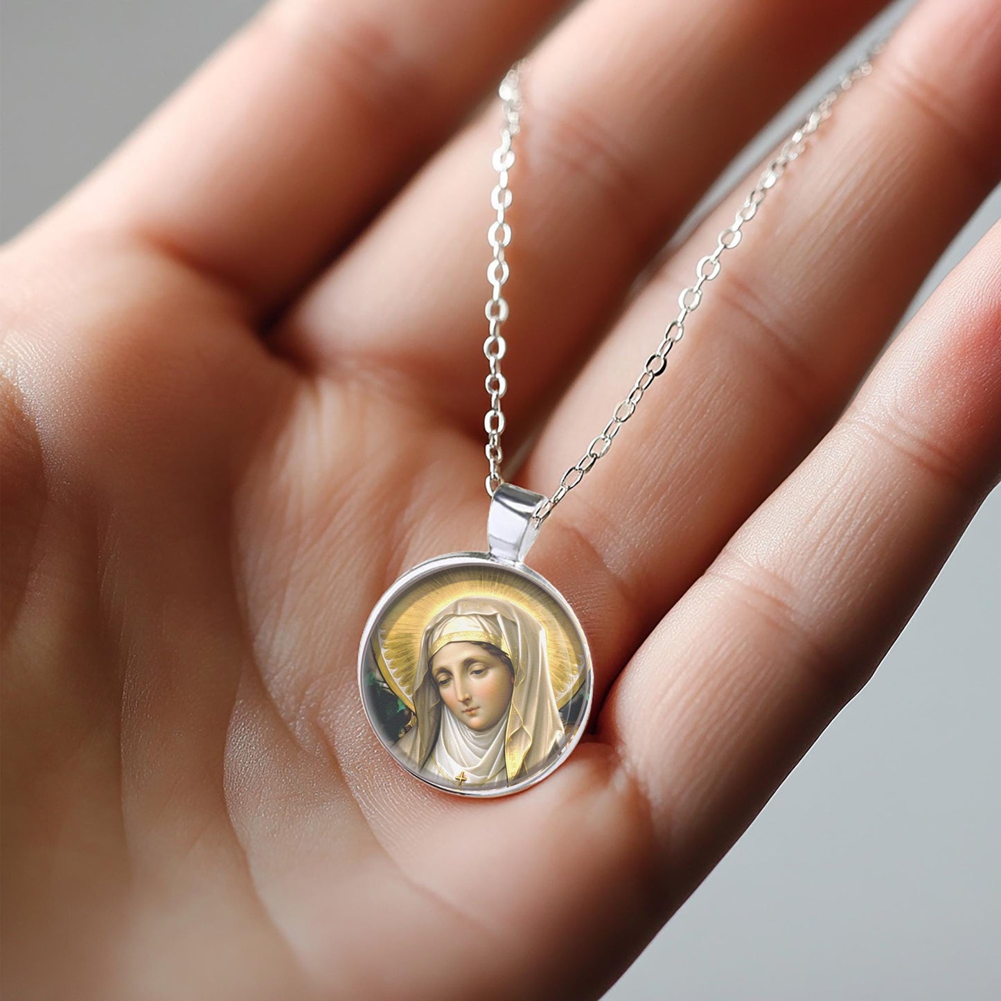 St. Bridget of Sweden Necklace - Handmade Christian Pendant | Symbol of Divine Inspiration, Faith, and Spiritual Guidance
