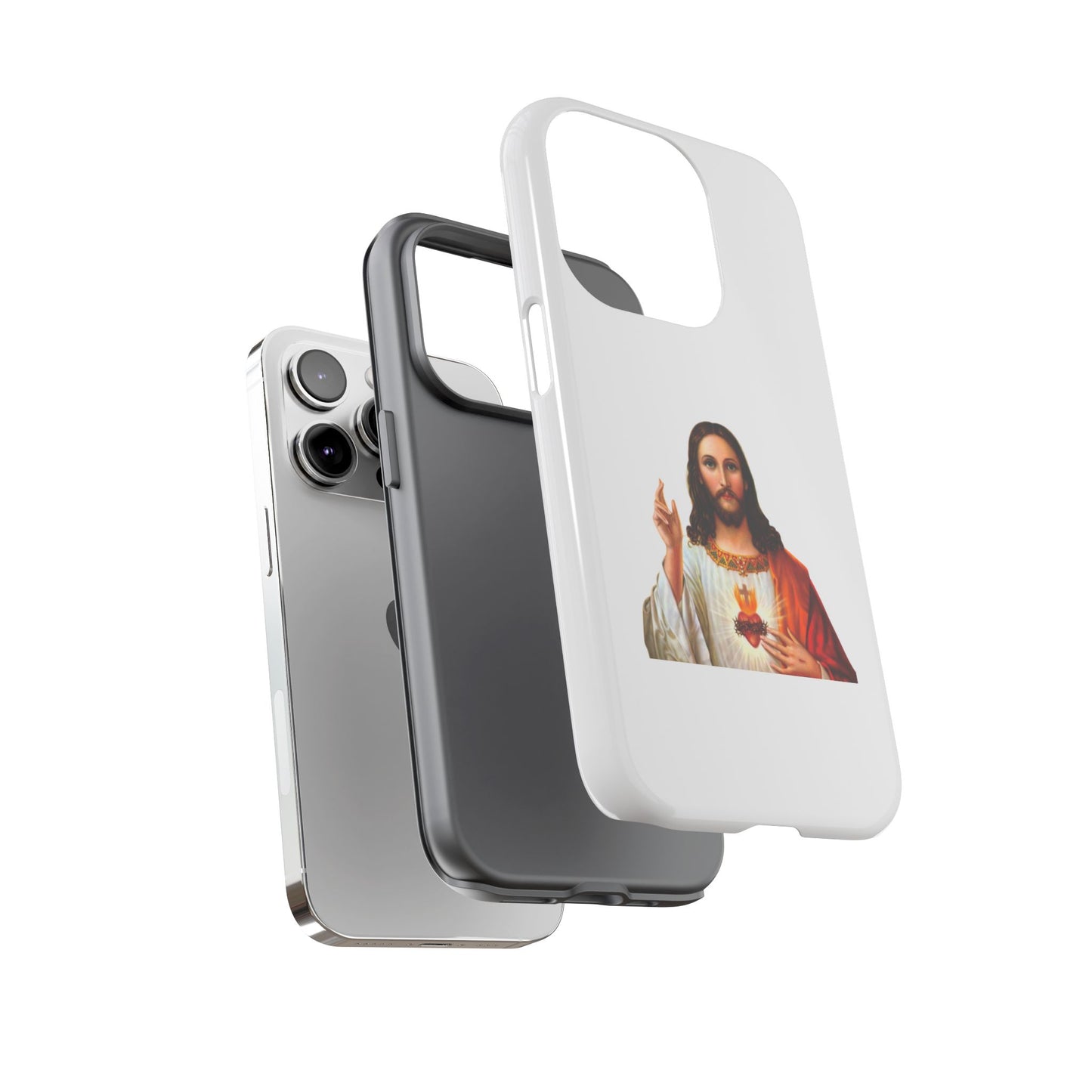 Artistic Phone Case Featuring Jesus, Tough Phone Case, Christian Gift, Religious Phone Cover, Inspirational Phone Accessory, Unique Jesus