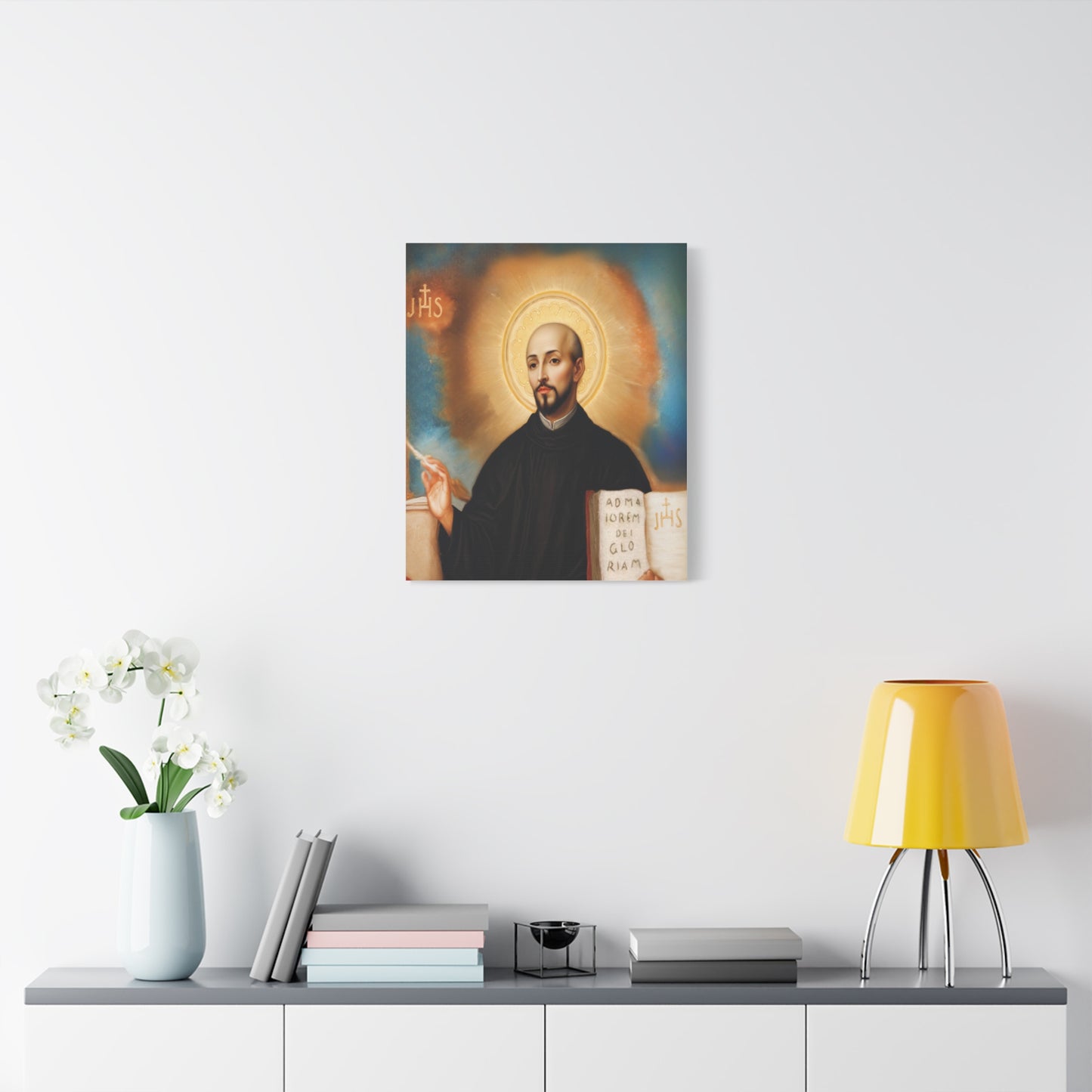 St. Ignatius of Loyola Catholic Canvas Wall Art, Christian Decor