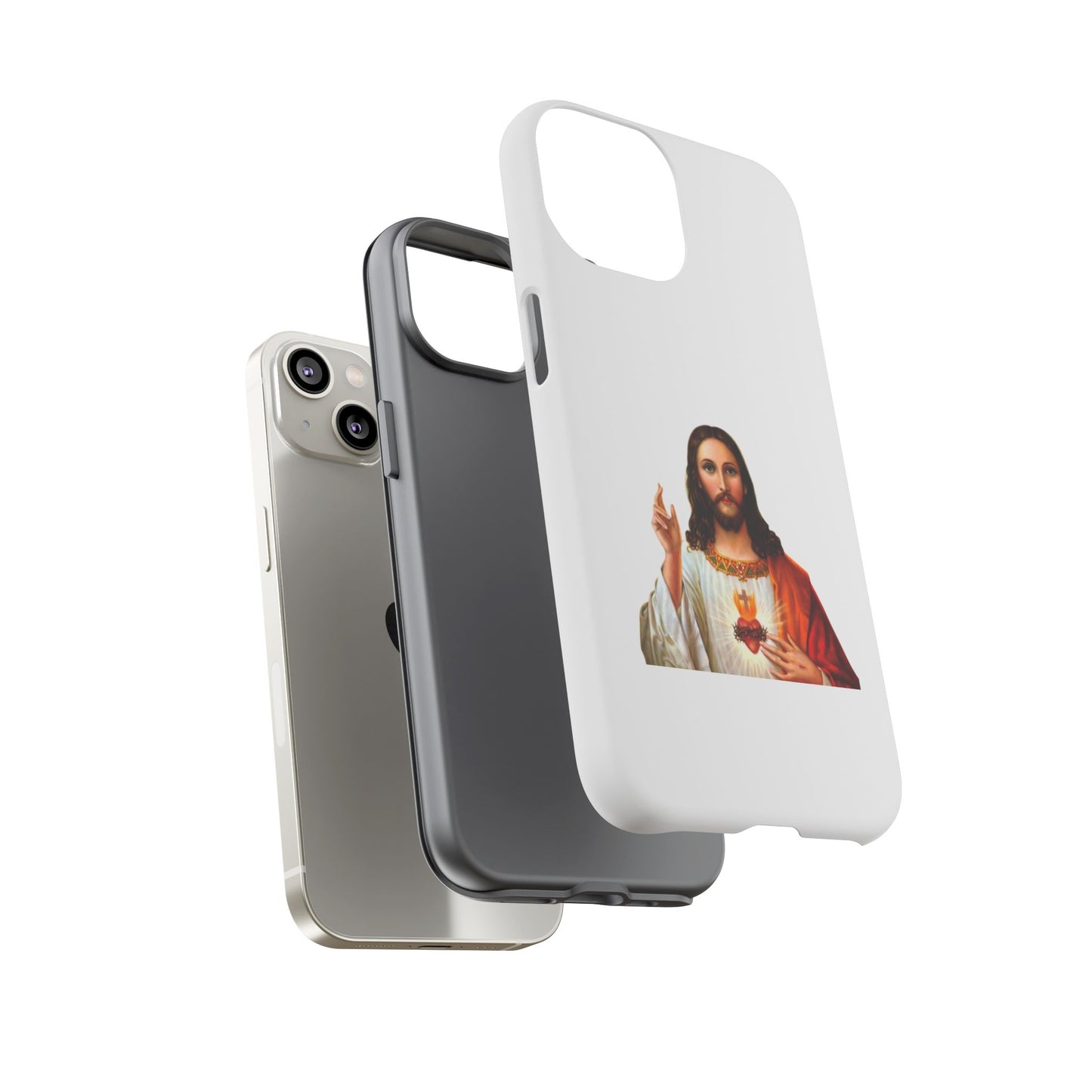 Artistic Phone Case Featuring Jesus, Tough Phone Case, Christian Gift, Religious Phone Cover, Inspirational Phone Accessory, Unique Jesus