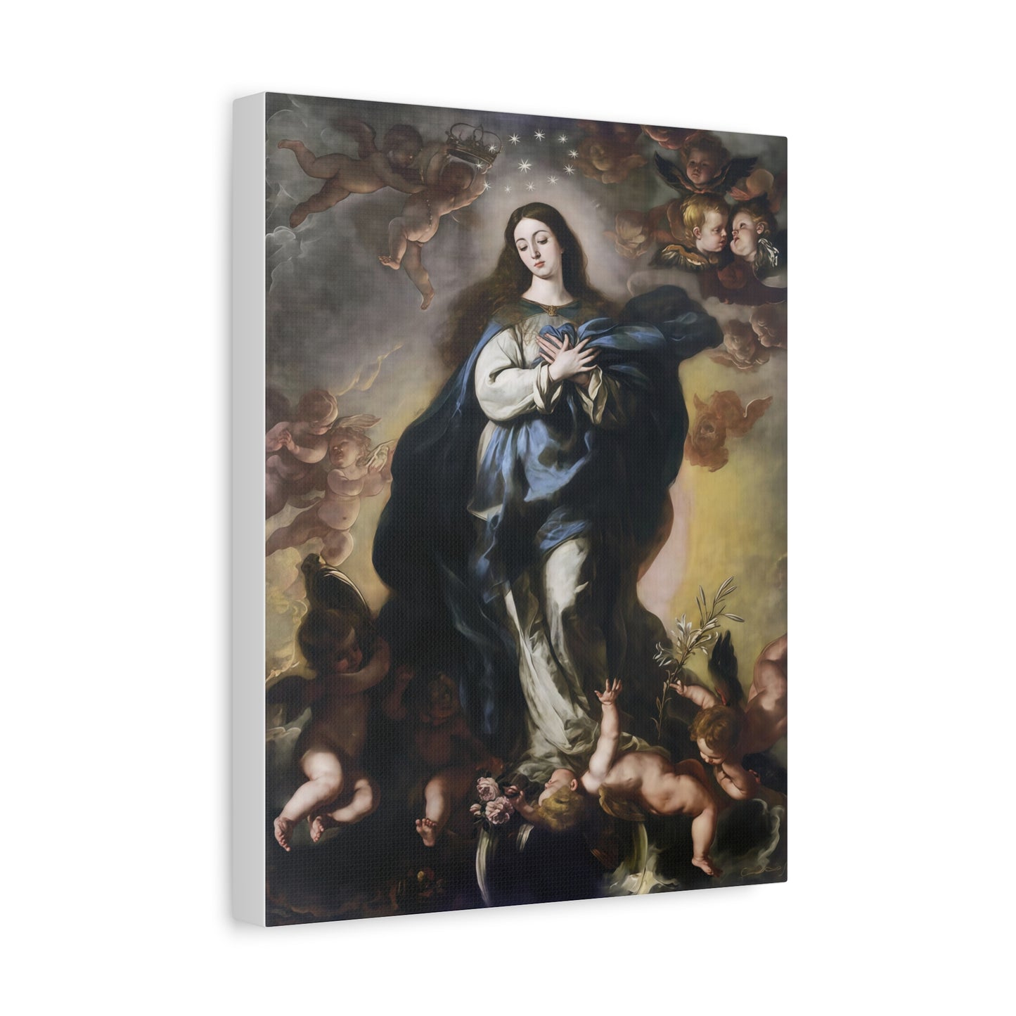 Ready To Hang - Our Lady Mother Mary Immaculate Conception Catholic Canvas Wall Art, Christian Decor