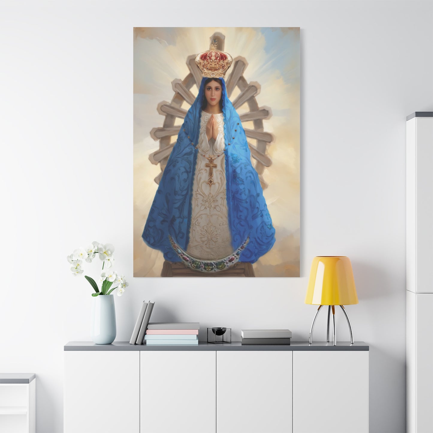 Ready to Hang - Our Lady of Lujan Virgin Mary Catholic Canvas Wall Art, Christian Decor